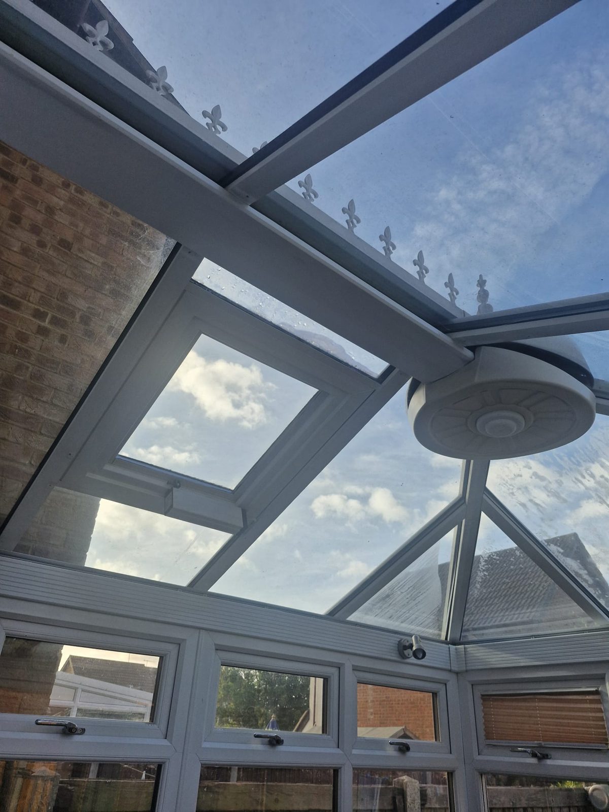 The original glazed conservatory roof in Luton before the insulated ceiling was fitted
