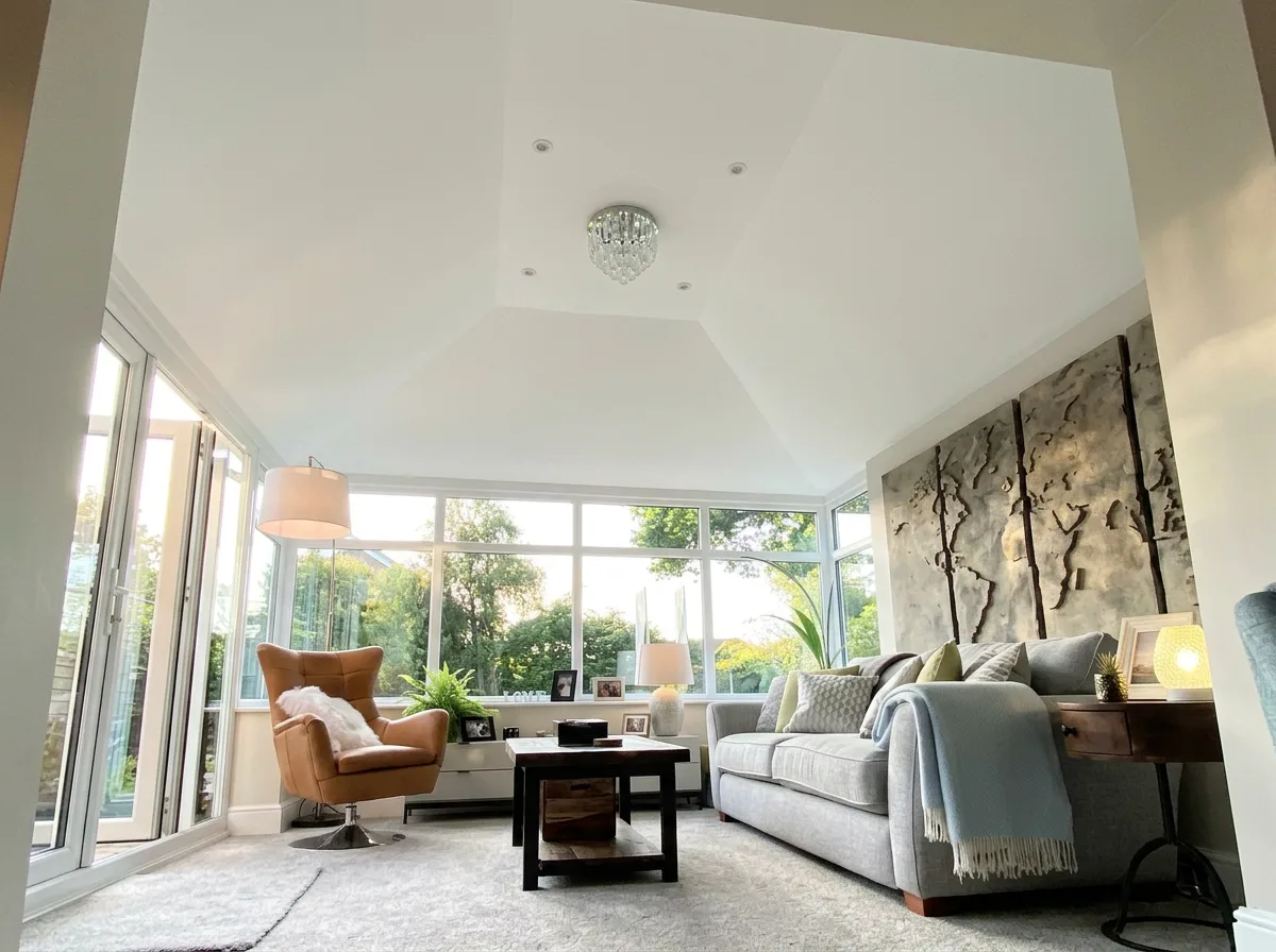 Smooth plastered ceiling finish