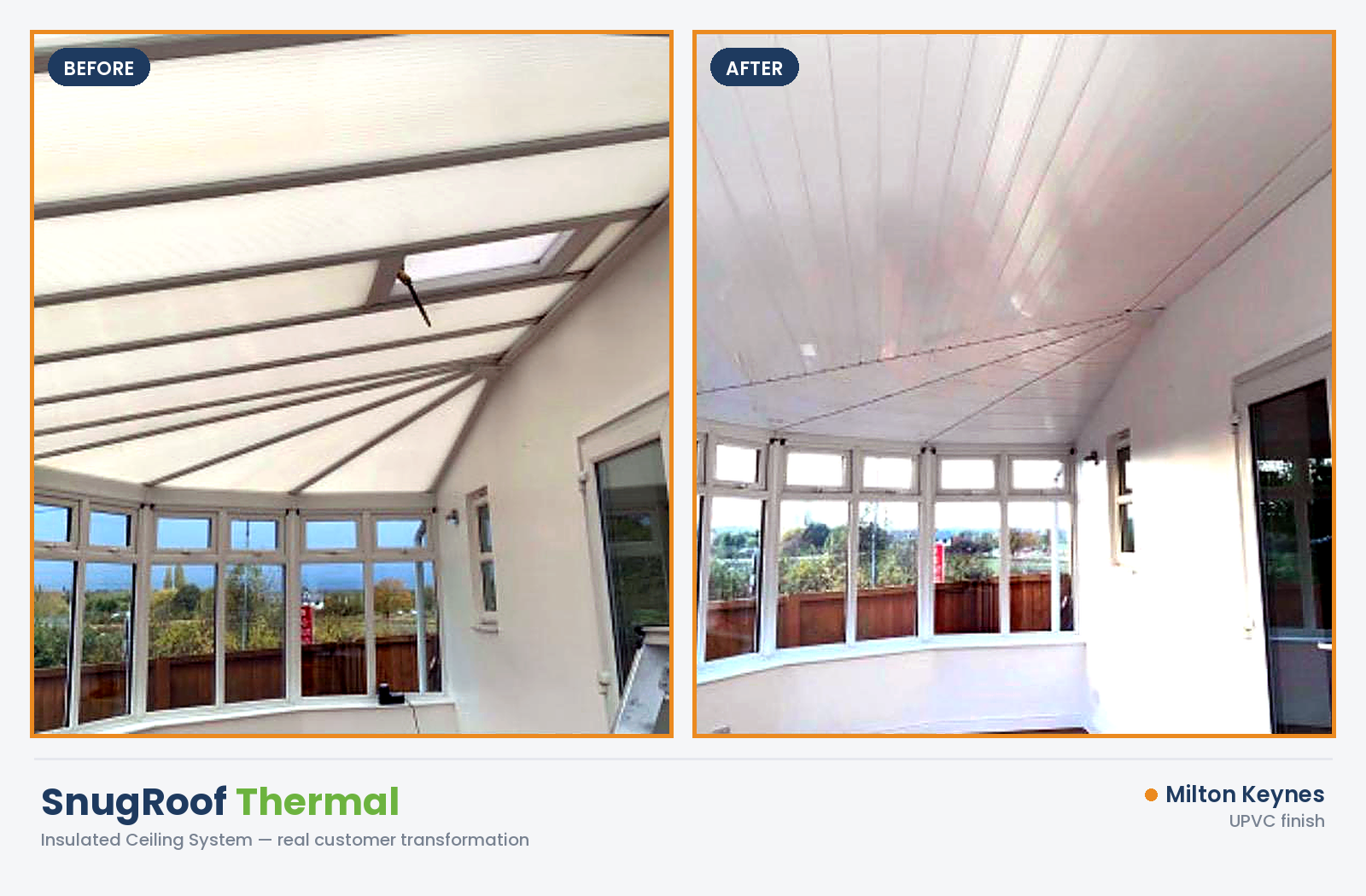 SnugRoof Thermal before and after — Milton Keynes