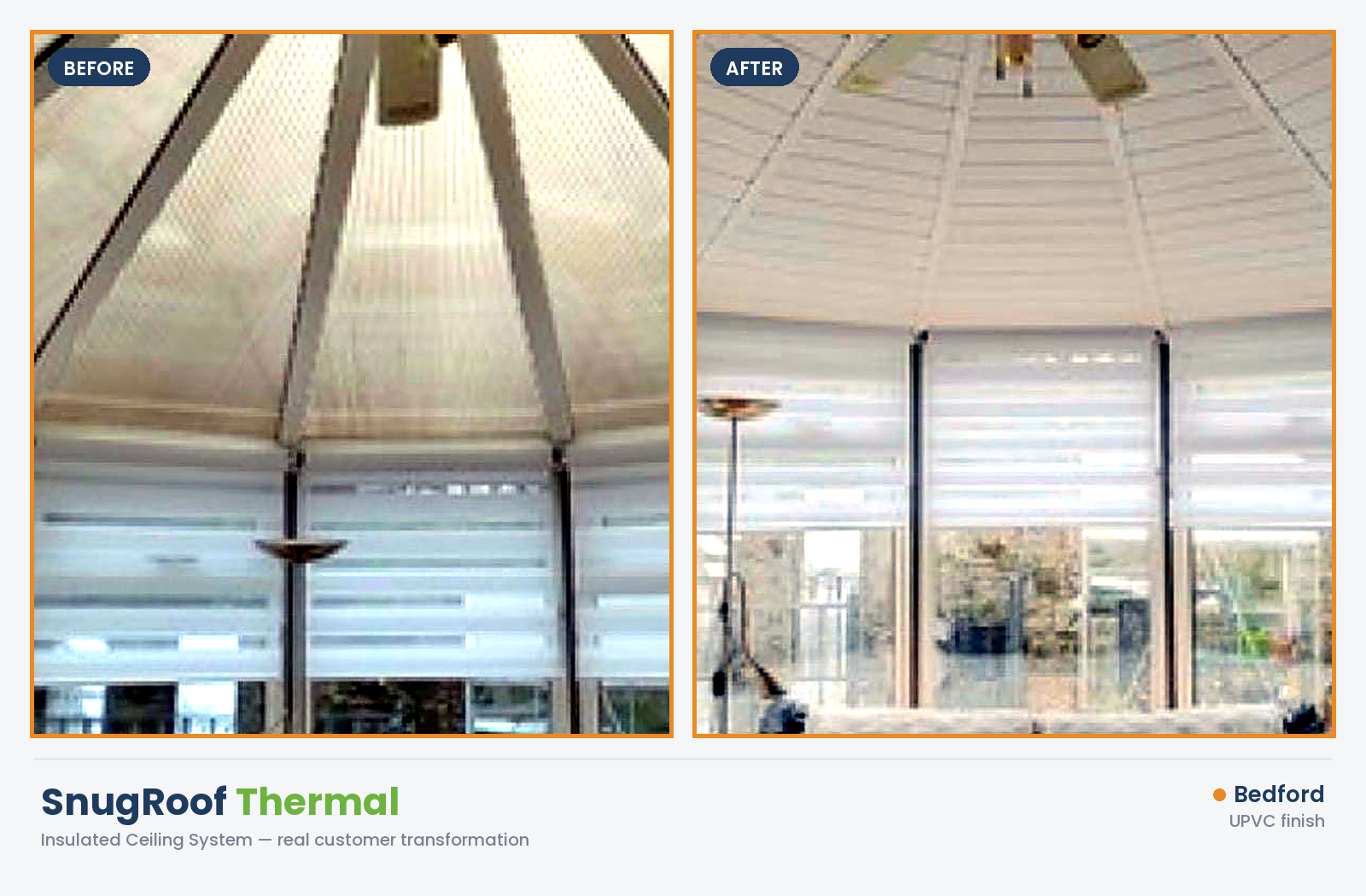 SnugRoof Thermal before and after — Bedford