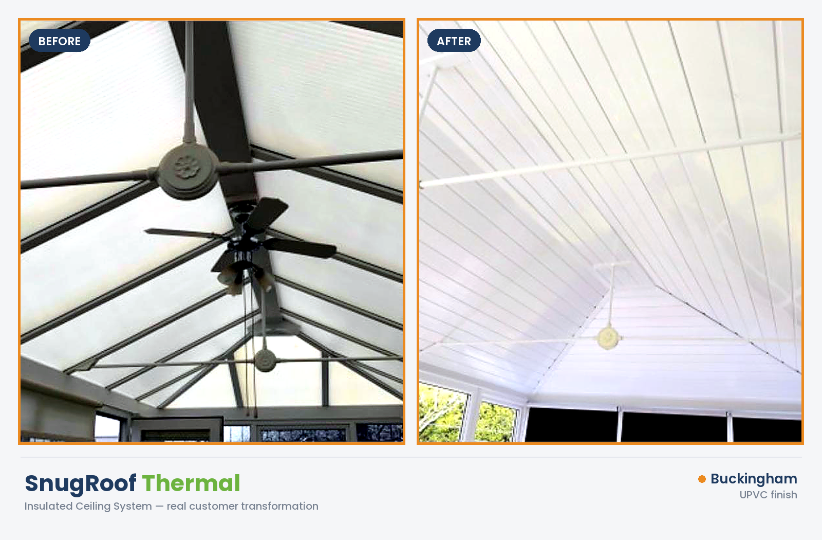 SnugRoof Thermal before and after — Buckingham
