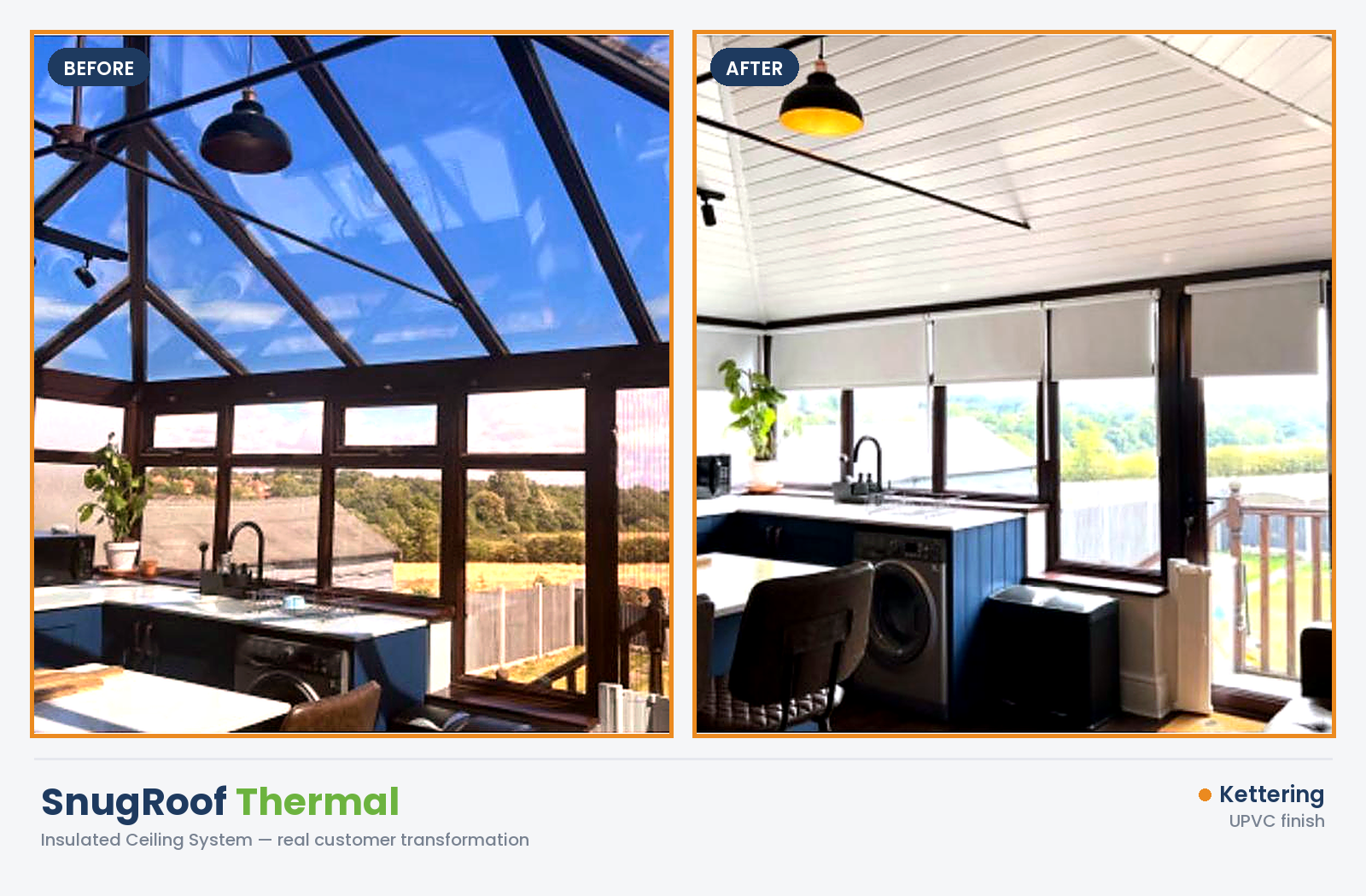 SnugRoof Thermal before and after — Kettering