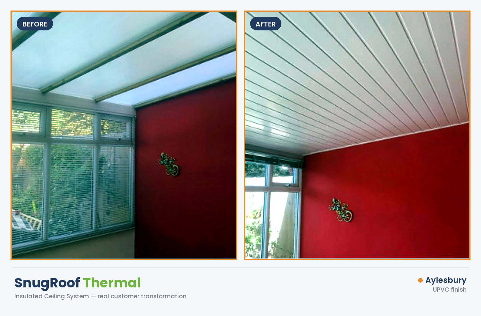 SnugRoof Thermal before and after — Aylesbury