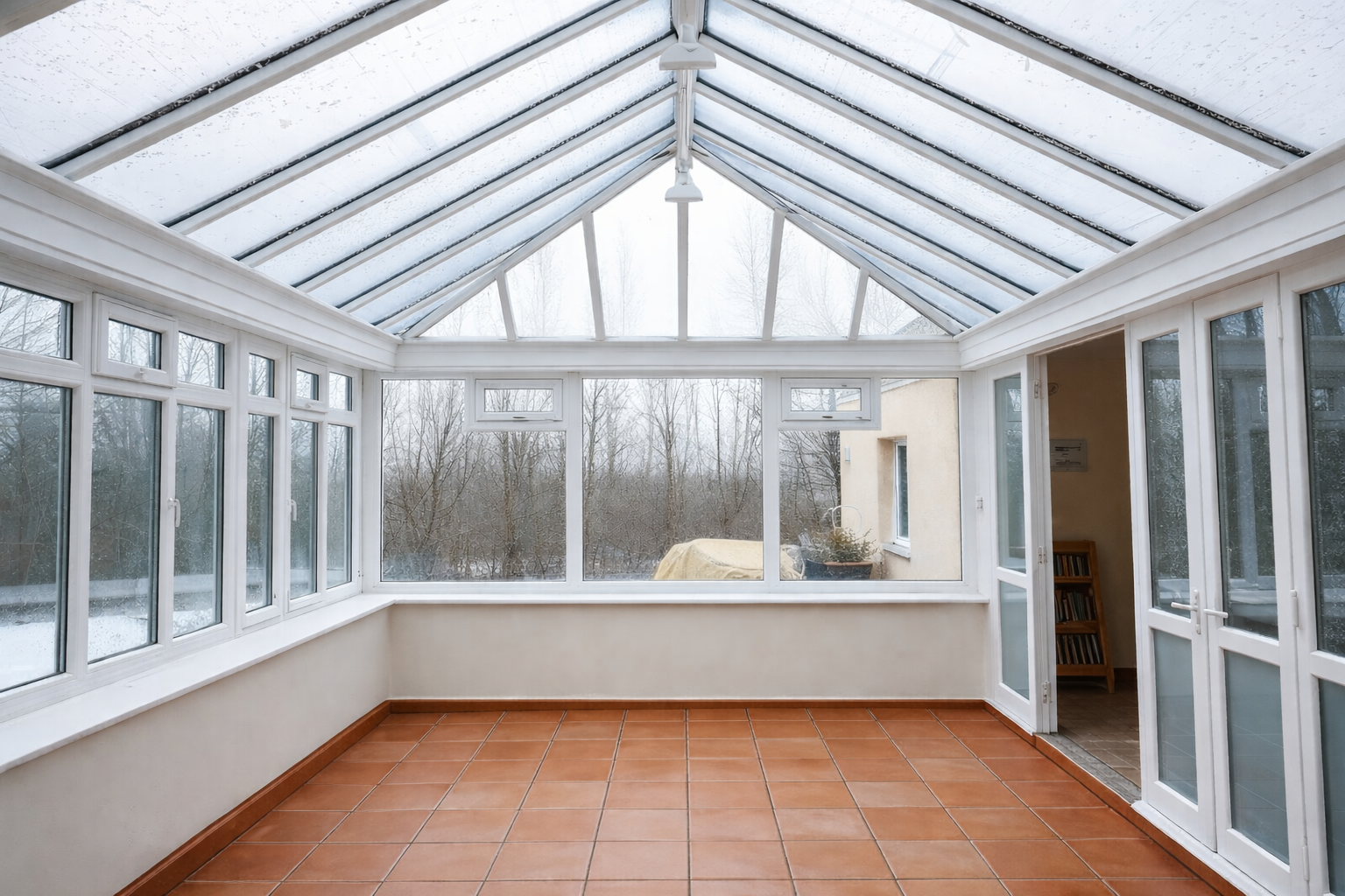 P-Shape Conservatory, Aylesbury conservatory interior before insulation