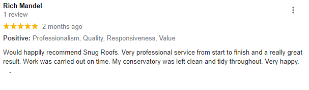 Screenshot of the original five-star Google review left by Rich Mandel. Full wording is written out above.
